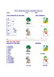 English Worksheet: REALLY SHORT TEST : MONTHS AND SEASONS