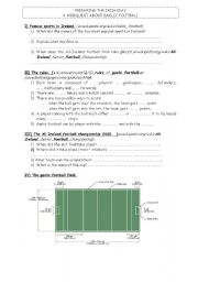 English worksheet: A webquest about gaelic football