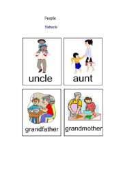 English Worksheet: family flashcards