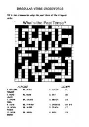 English Worksheet: IREGULAR VERBS CROSSWORDS