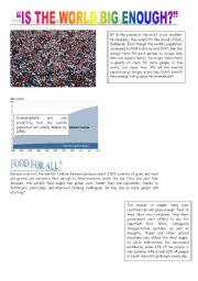 English Worksheet: Is the world big enough?