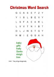 English worksheet: Christmas word search (4 pages)