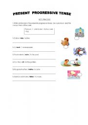 English Worksheet: present progressive 