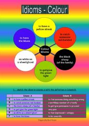 English Worksheet: Idioms of Colour