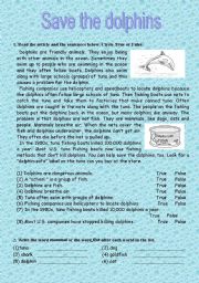 English Worksheet: Save the dolphins