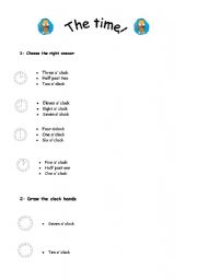 English worksheet: The time!