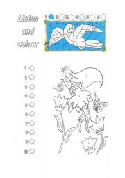 English Worksheet: colouring by numbers