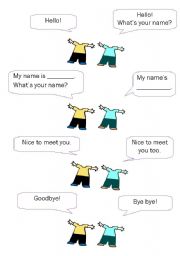 English Worksheet: Dialogue: Nice to meet you!