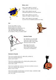 English Worksheet: Halloween poems