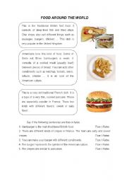 English Worksheet: Food around the world