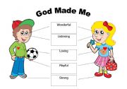 English worksheet: God Made Me