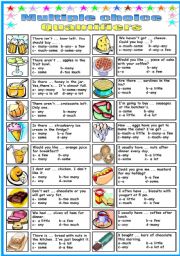 English Worksheet: QUANTIFIERS -MULTIPLE CHOICE (B&W VERSION INCLUDED)