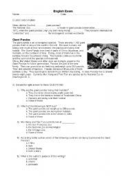 English Worksheet: Giant Panda