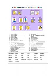 English Worksheet: The Simpsons Family Tree extended version - Intermediate