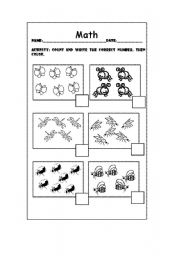 English worksheet: counting