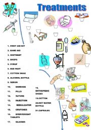 English Worksheet: Treatments Match