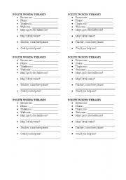 English Worksheet: Polite words