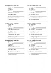 English Worksheet: Polite words