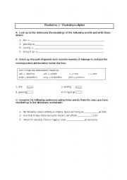 English worksheet: Leisure activities - vocabulary exercises