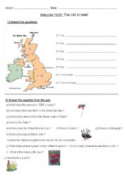 English Worksheet: Englisht test: UK in brief