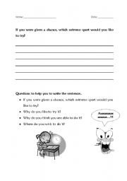 English Worksheet: My Favourite Extreme Sports