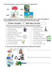 English Worksheet: First conditional sentences