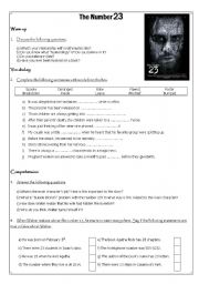 English Worksheet: The Number 23