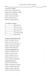 English Worksheet: teste