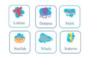 English Worksheet: Flash card: sea animals