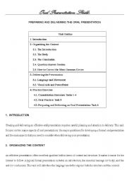 English Worksheet: Preparing and Delivering an Oral Presentation