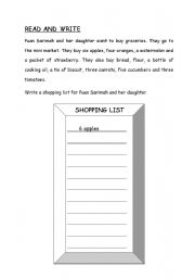 English worksheet: read and write