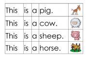 FARM ANIMALS SENTENCE SEQUENCING