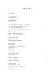 English Worksheet: Shopping II