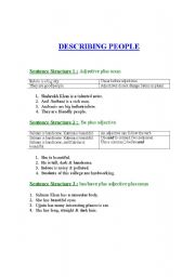 English Worksheet: Describing People
