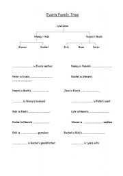 English worksheet: Family Tree Worksheet