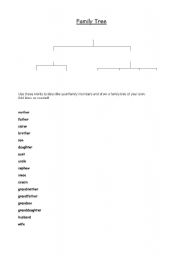 English worksheet: Blank family tree worksheet
