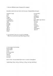 English Worksheet: Transport/travel
