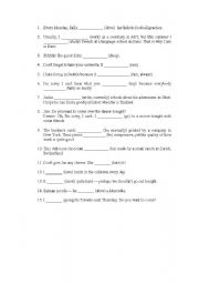 English worksheet: Exercises about Simple Present Tense Vs Present Continuous Tense 