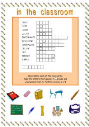 English worksheet: Find the missing word : In the classroom