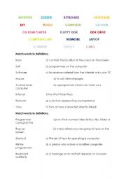 English Worksheet: computer vocabulary