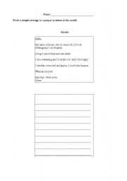 English worksheet: Penpal or Email writing