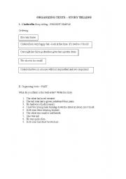 English worksheet: STORY TELLING - ORGANIZING TEXTS