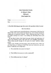English Worksheet: test 