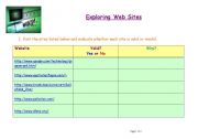 English Worksheet: Exploring Effective Websites