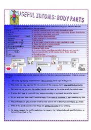 English Worksheet: Body Parts idioms
