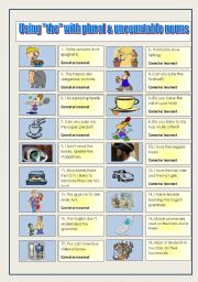 Using the with plural and uncountable nouns