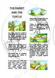 English Worksheet: THE RABBIT AND THE TURTLE - FABLE - EXERCISES INCLUDED