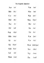 English Worksheet: the English Alphabet