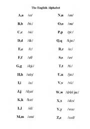 English worksheet: the English Alphabet