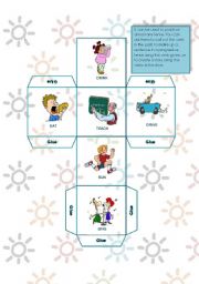 English Worksheet: VERBS DICE